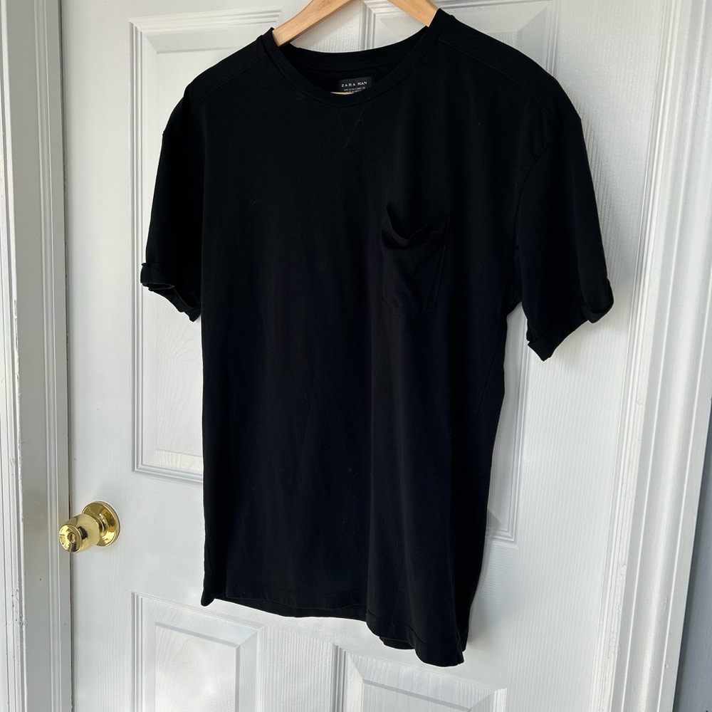 Zara Man Black Basic Tee